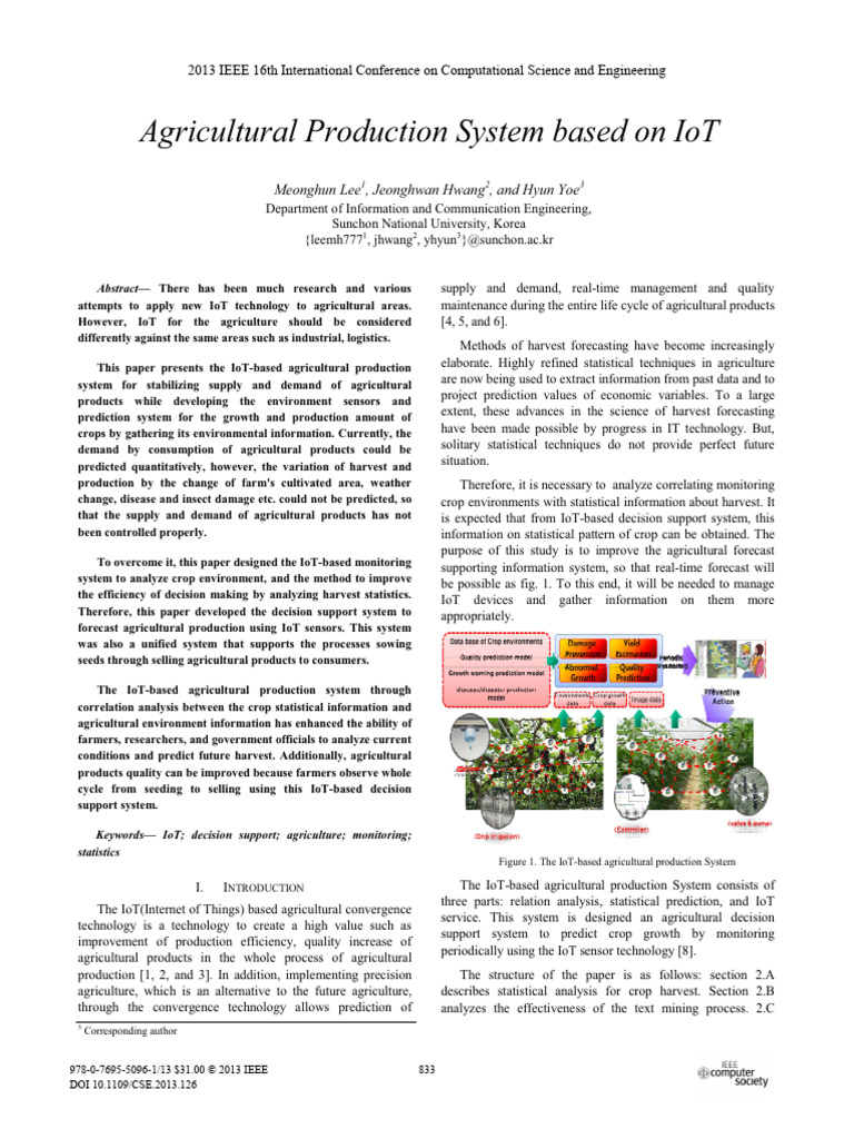 17.agricultural Production System Based On IoT 2013 | PDF