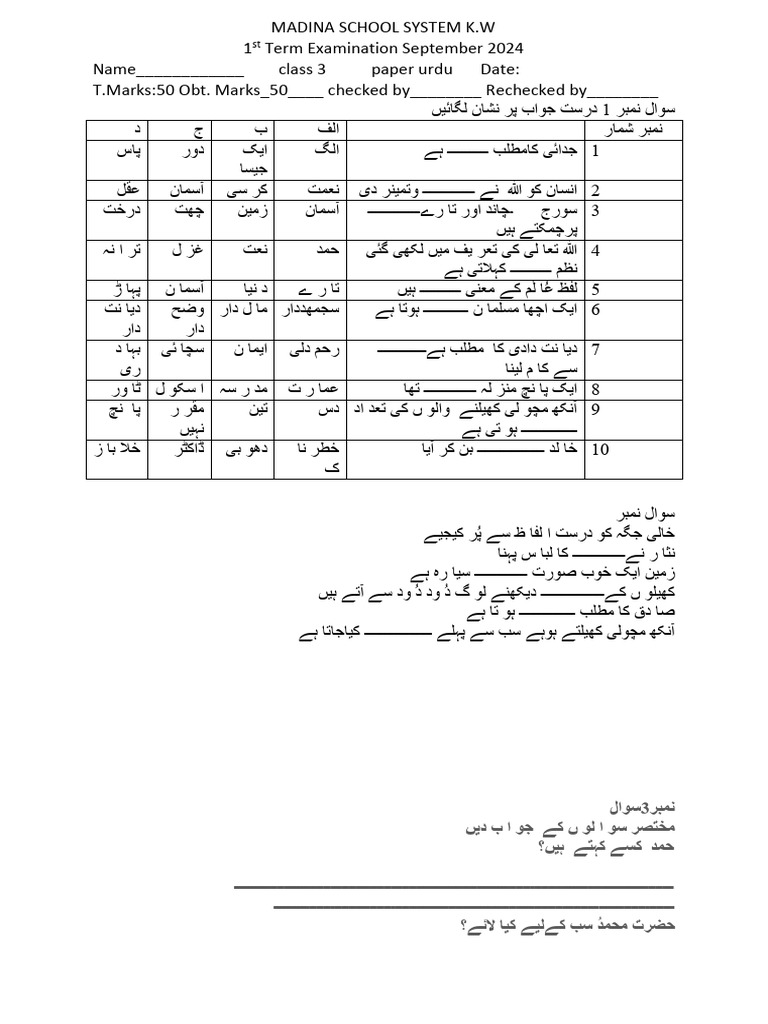 Madina school system k pdf