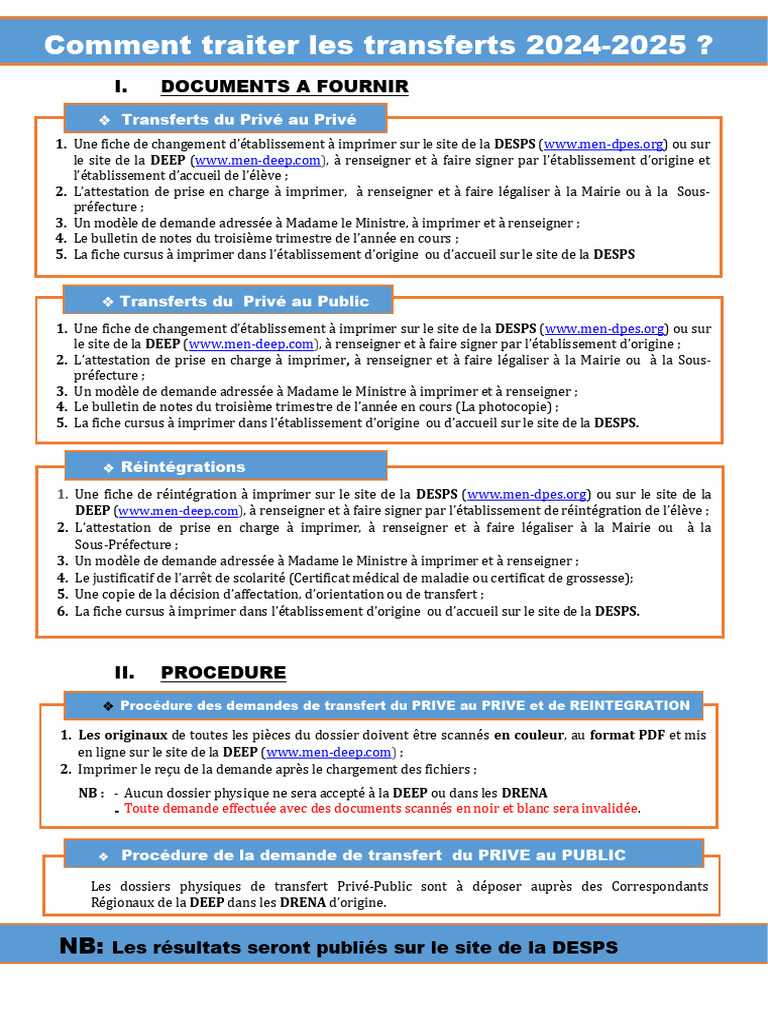 Procedure Transfert | PDF