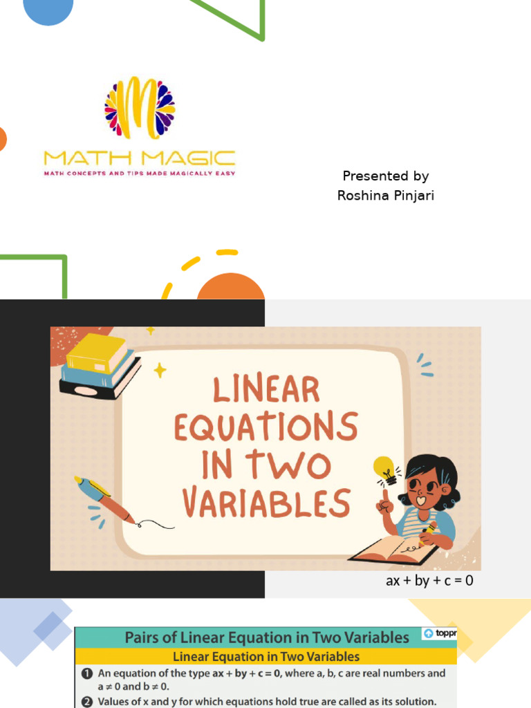 Linear Equations in Two Variable | PDF
