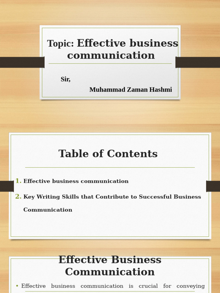 Lecture 12 Topic Effective Business Communication | PDF