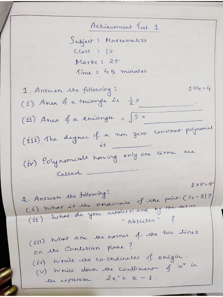 Blueprint of Question Paper Mathematics B Ed | PDF