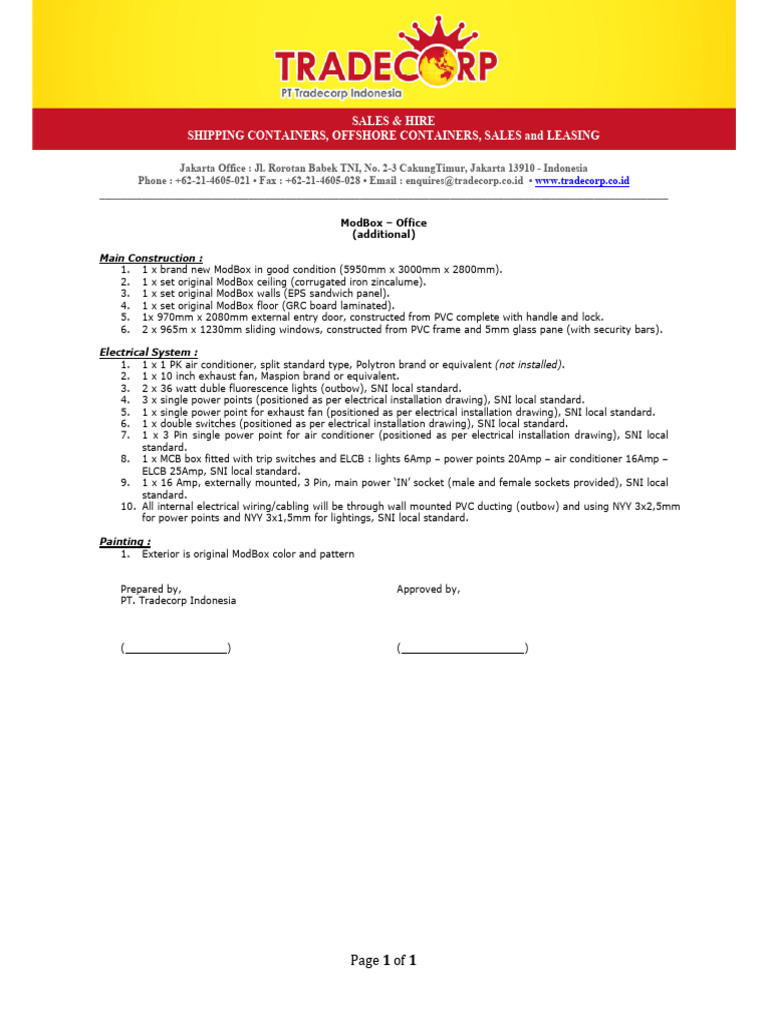 Specification ModBox - Office | PDF