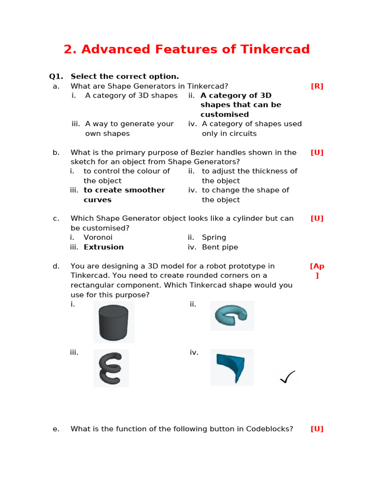 AS - WB - CB - VIII - CS - Advanced Features of Tinkercad | PDF