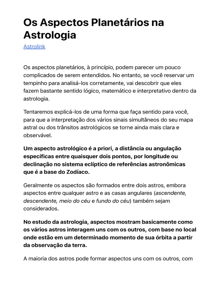 Aspectos Planetrios | PDF