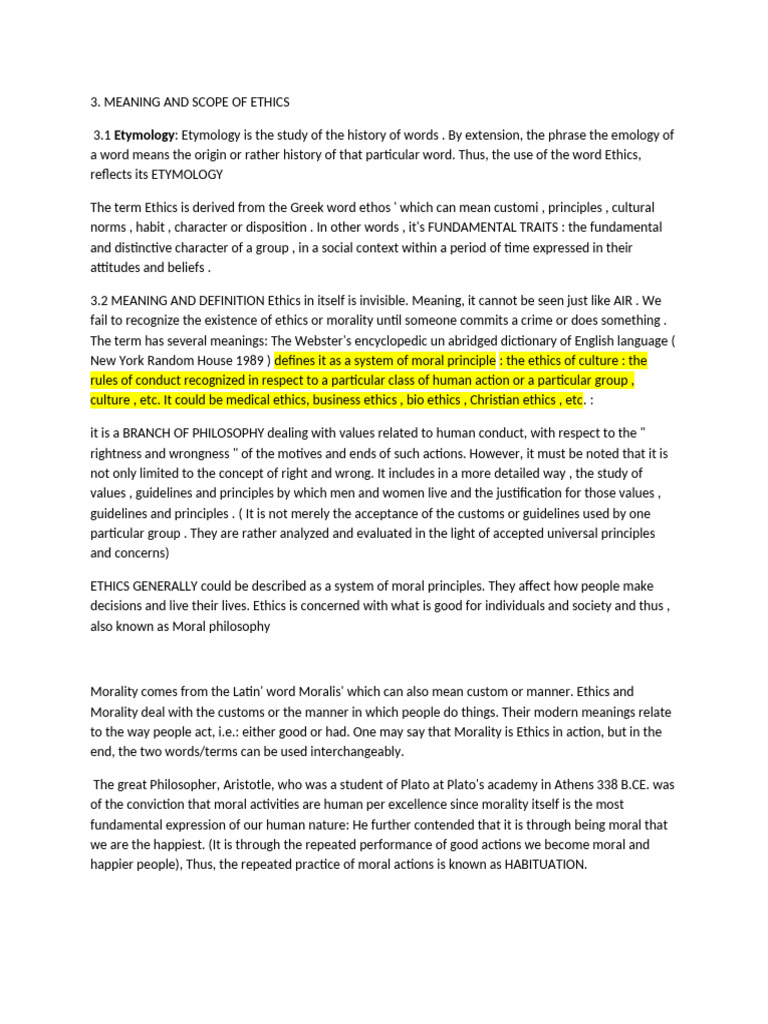 Ethics 1 | PDF