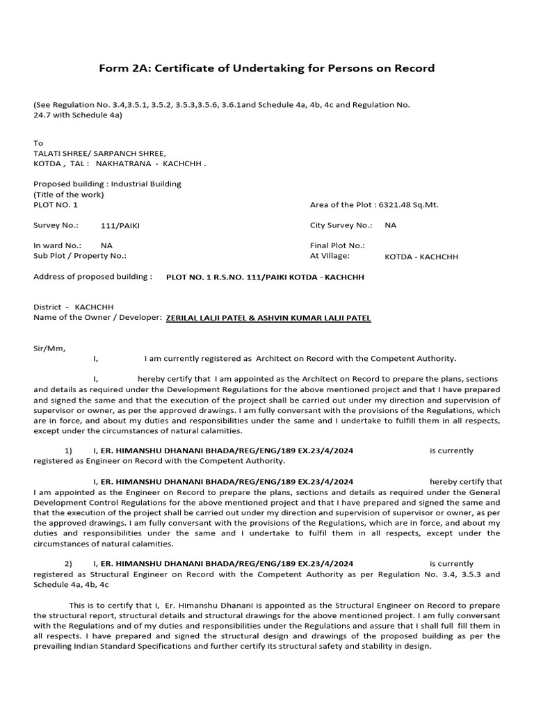 Form 2A: Design Work Certificate | PDF | Law | Technology & Engineering