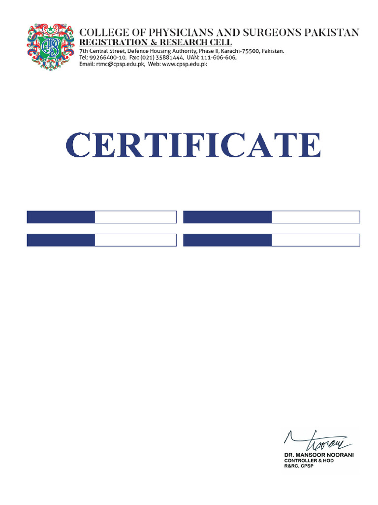 Psychology Rotation Certificate | PDF
