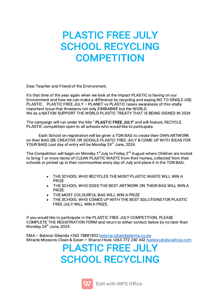Plastic Free July Registration Form | PDF