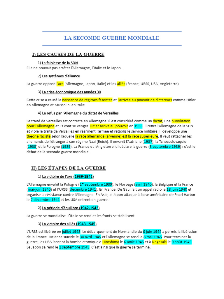 Causes de la Seconde Guerre mondiale | PDF | Allemagne nazie | Seconde ...