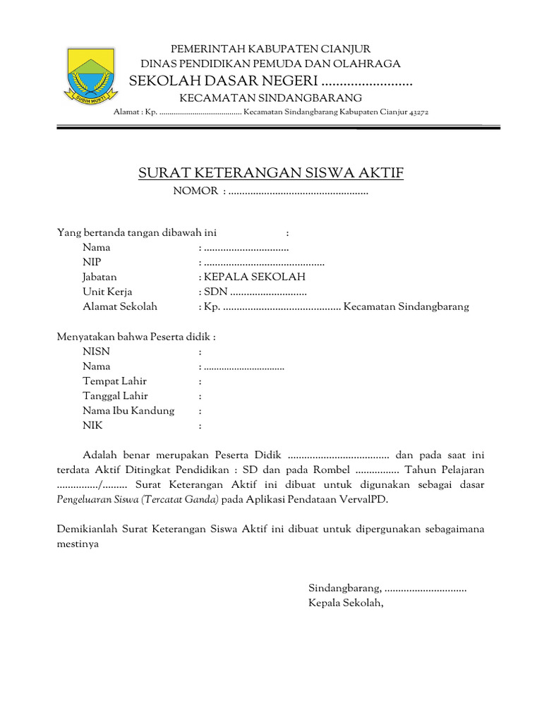Suket - Siswa Aktif - Vervalpd | PDF