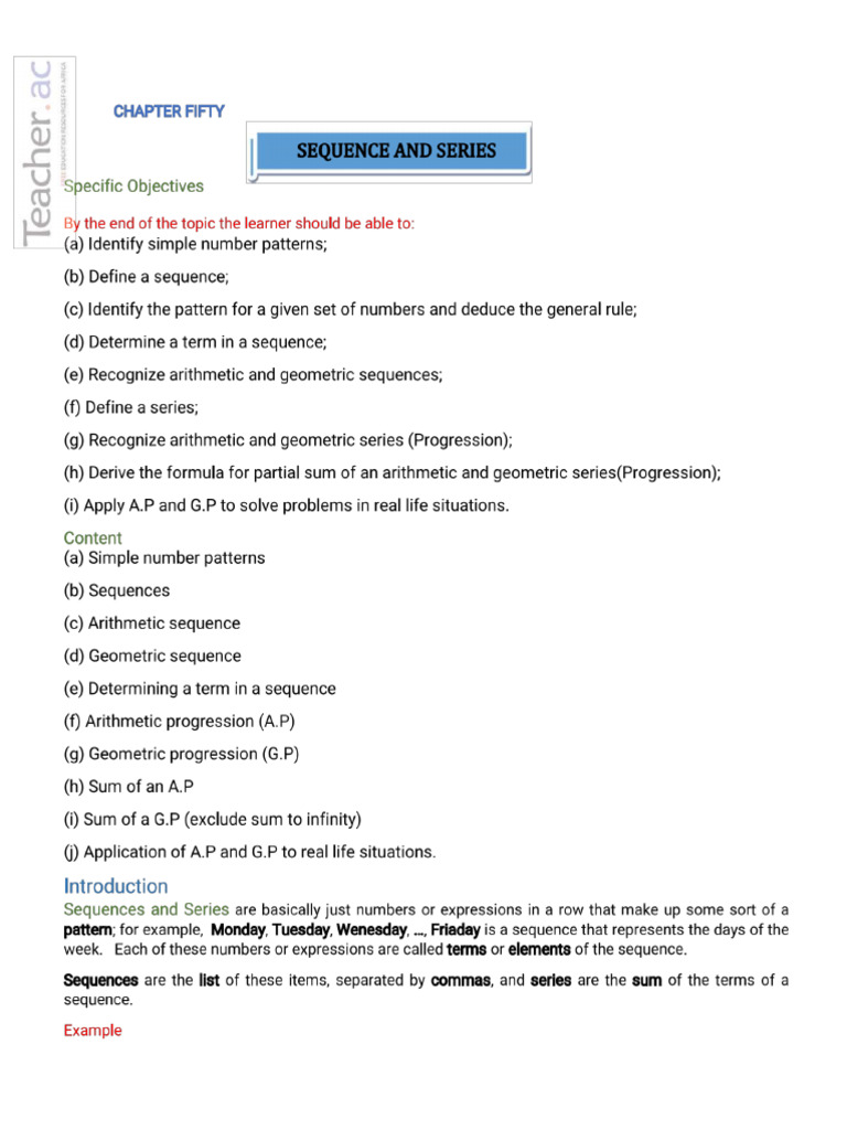 Sequences and Series-Ed | PDF