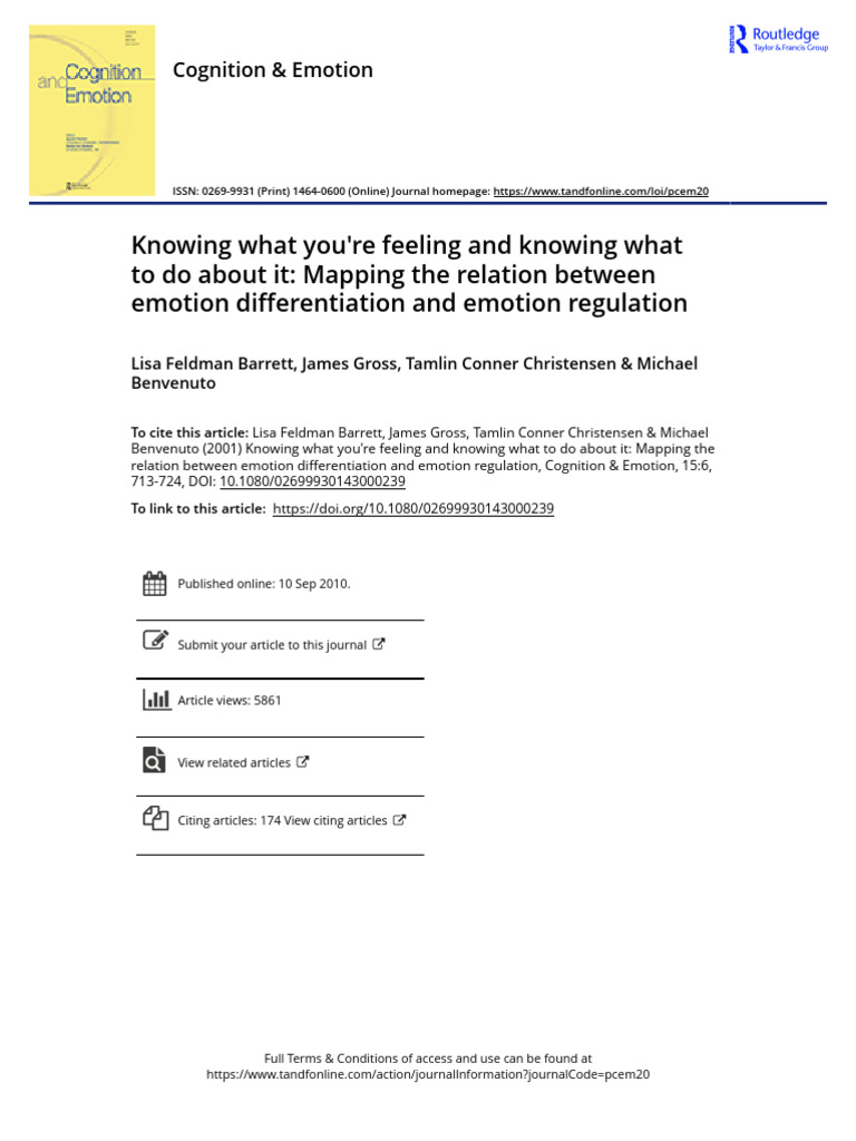 ER Knowing What You Re Feeling and Knowing What To Do About It Mapping ...