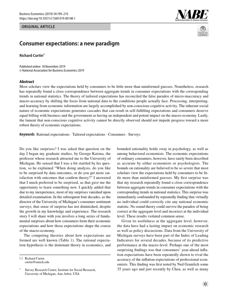 SQSI Consumer Expectations A New Paradigm | PDF