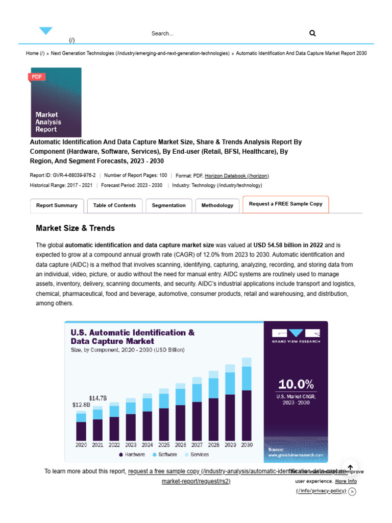 註腳九 - Automatic Identification And Data Capture Market Report 2030 | PDF