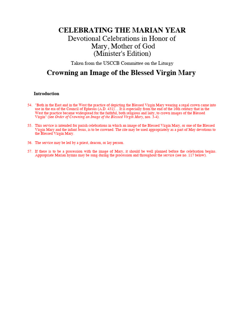 Rite of May Crowning USCCB | PDF