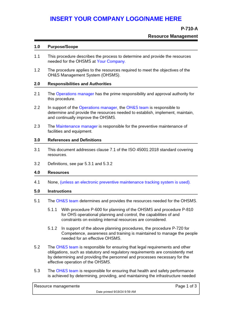 P-710 Resource-Management | PDF