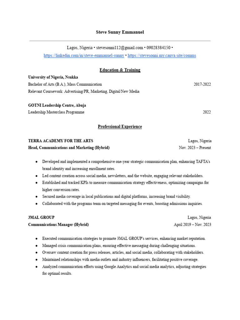 S.S. CV | PDF