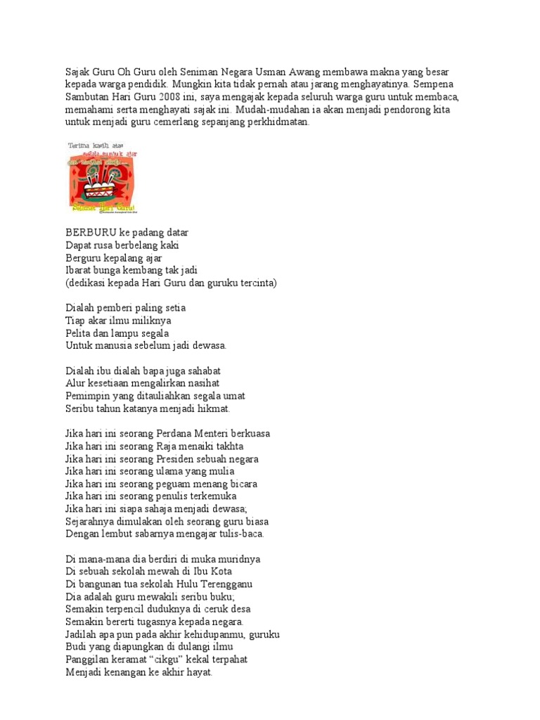 Sajak Guru Oh Guru Pdf