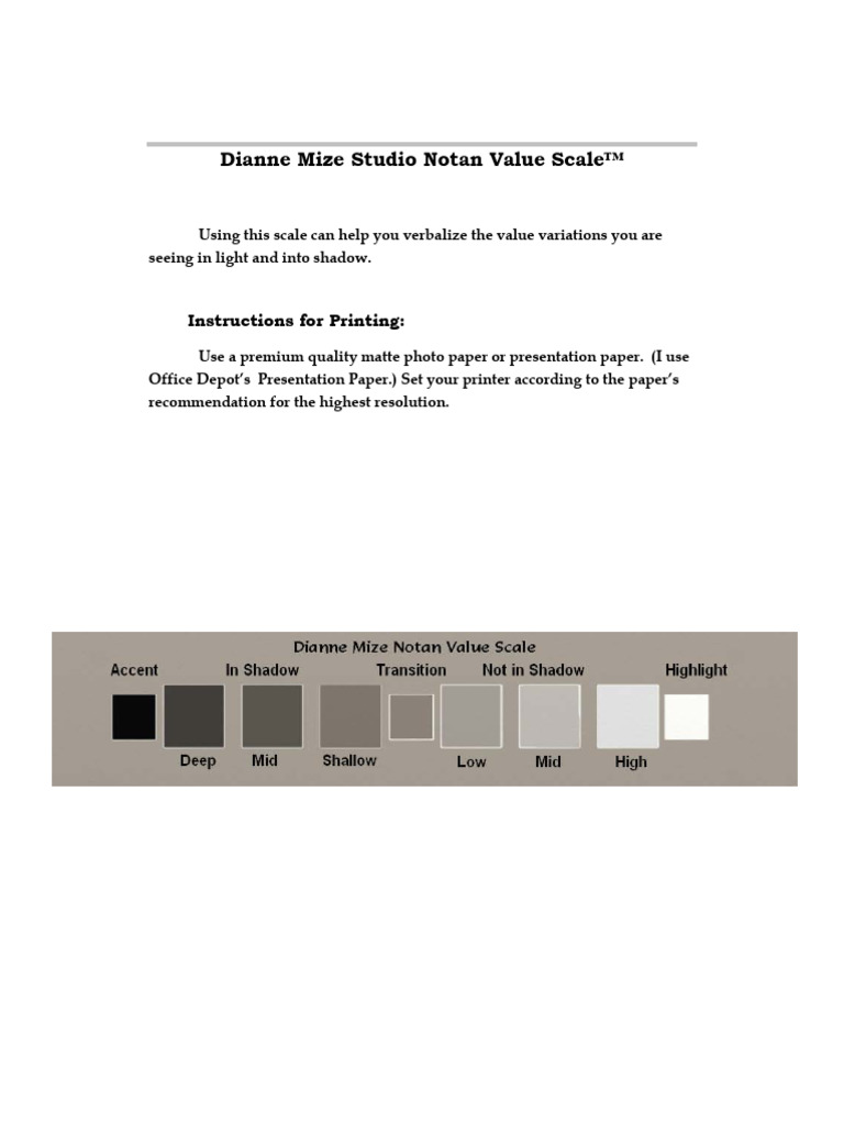 Notan Value Scale pour Familles d'Âmes | PDF