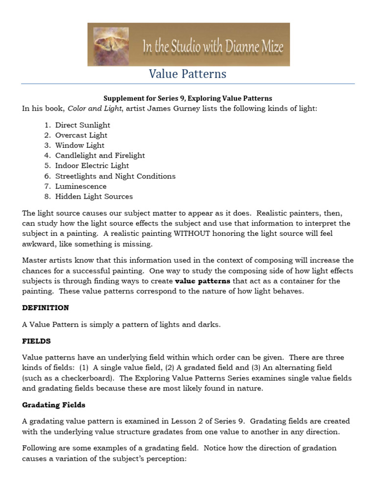 Exploring Light and Value Patterns | PDF | Light