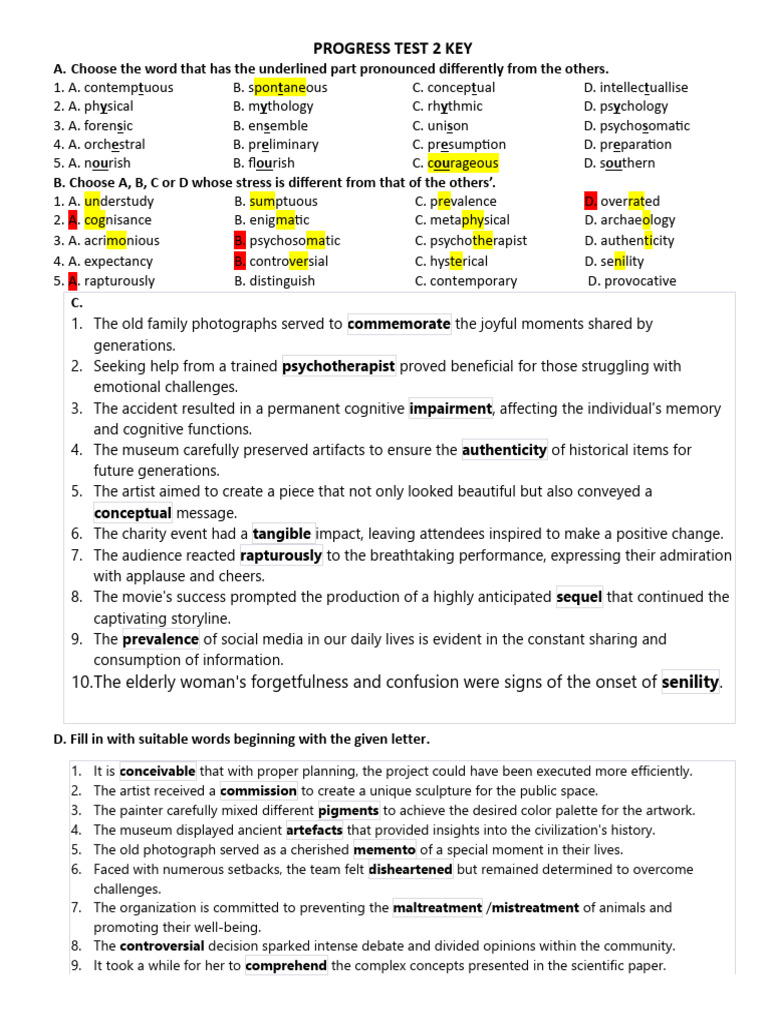 Pro Test 2 KEY | PDF
