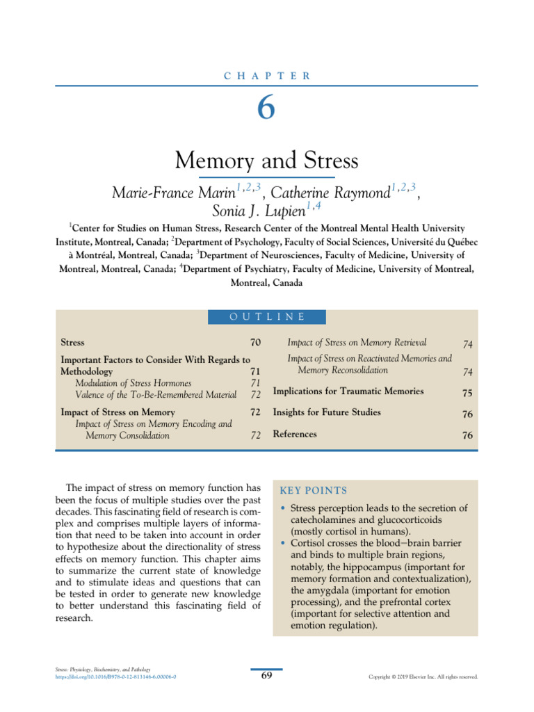 Chapter 6 - Memory and Stress | PDF
