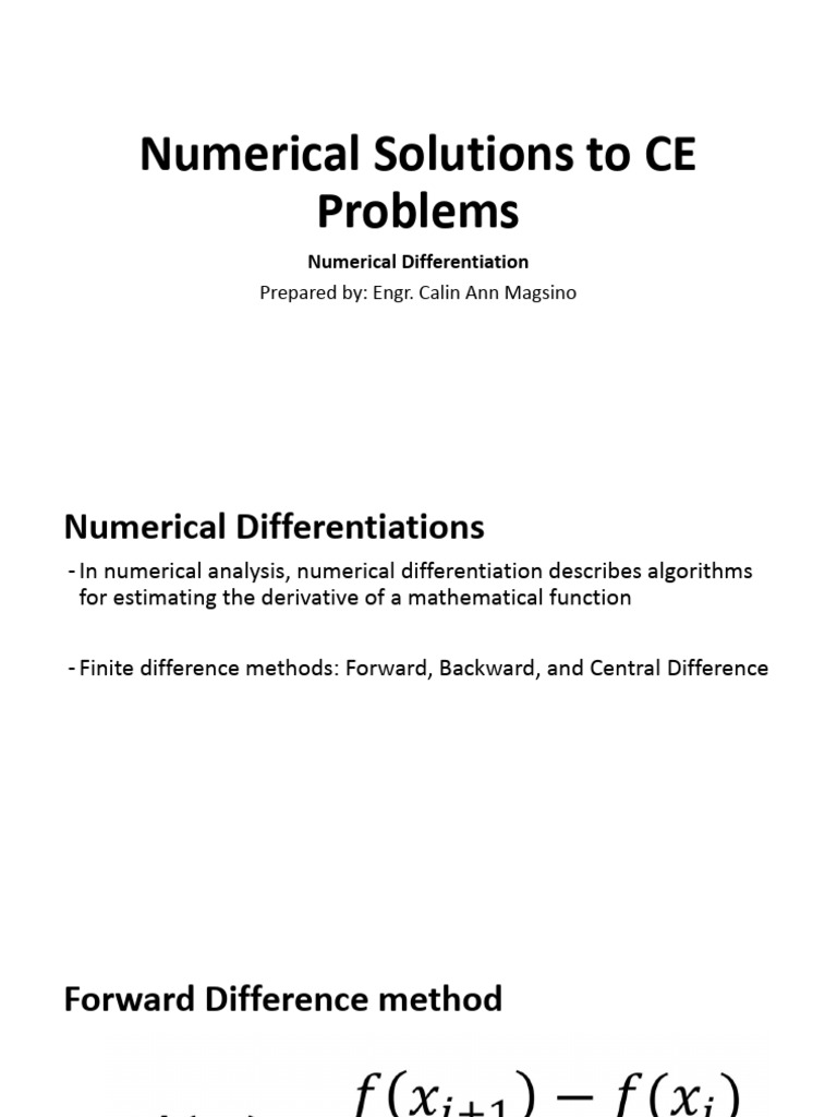 Example Of Numerical Differentiation
