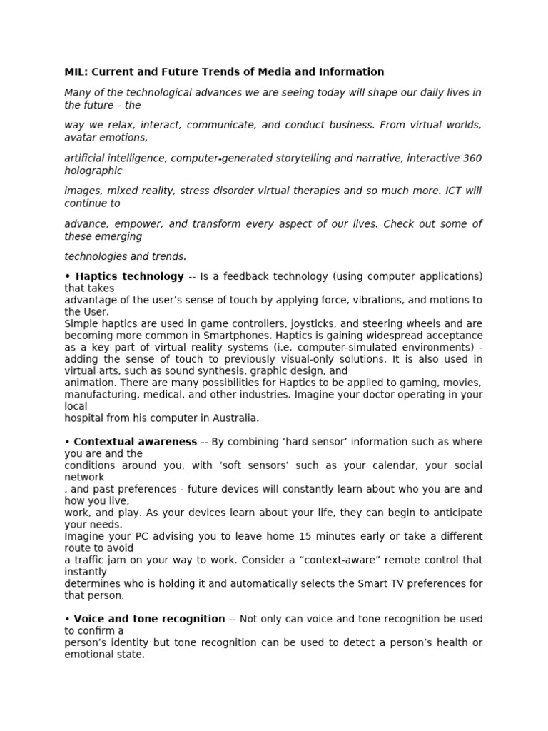 Mil Current and Future Trends | PDF