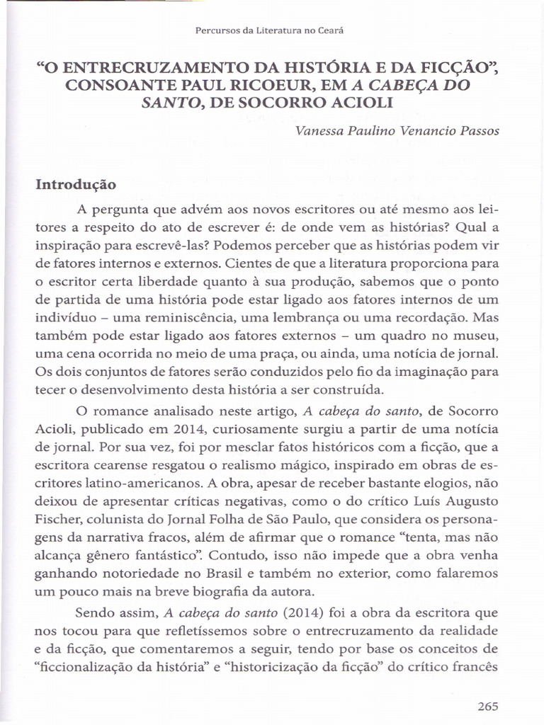 analise a cabeca do santo | PDF