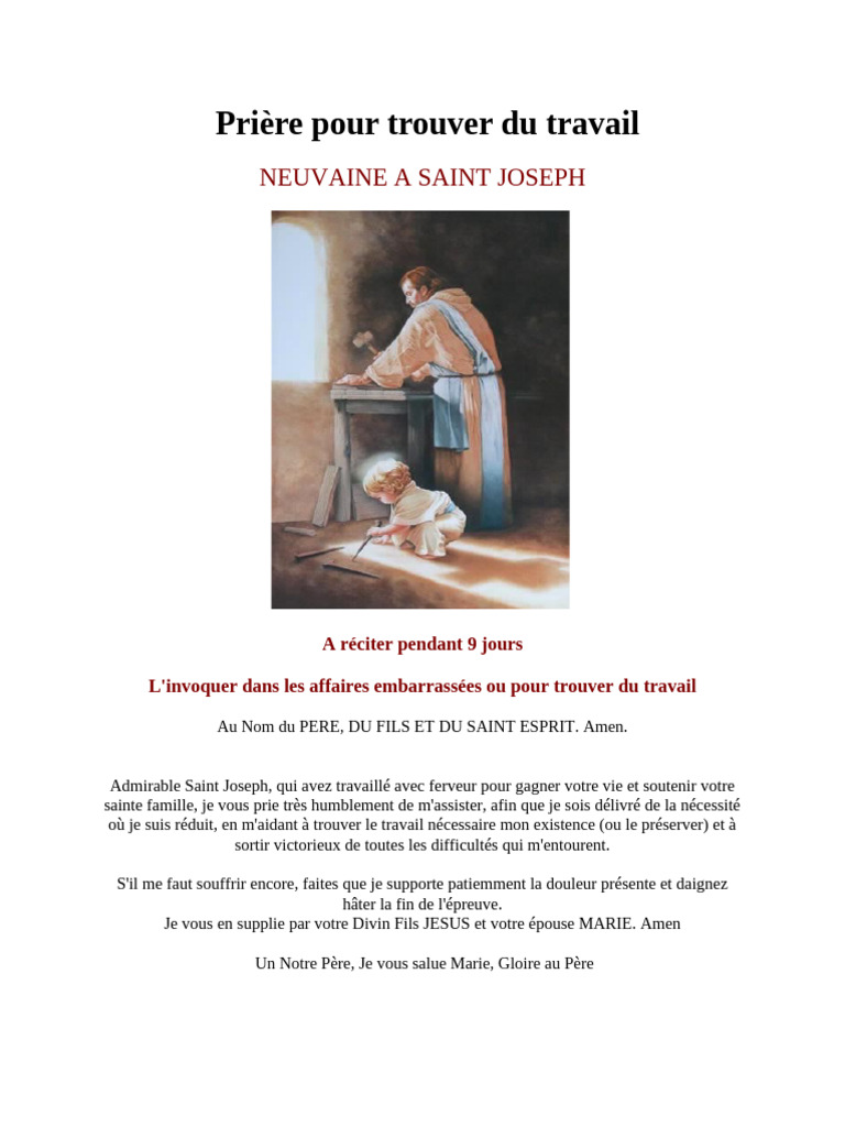 Prière Pour Trouver Du Travail | PDF