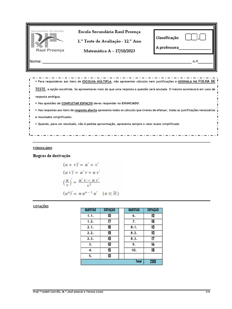 Teste 1 | PDF