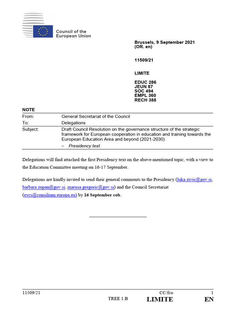 Draft Council Resolution Towards The EEA | PDF | Governance | European ...