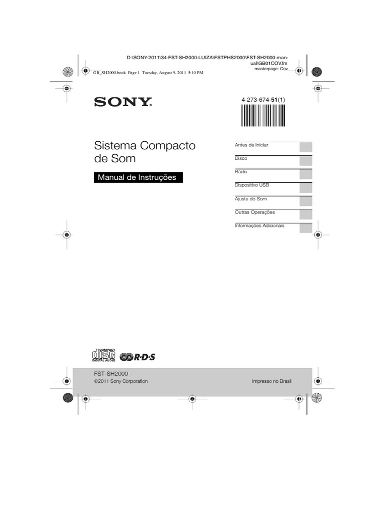 Manual do Sistema de Som FST-SH2000 | PDF