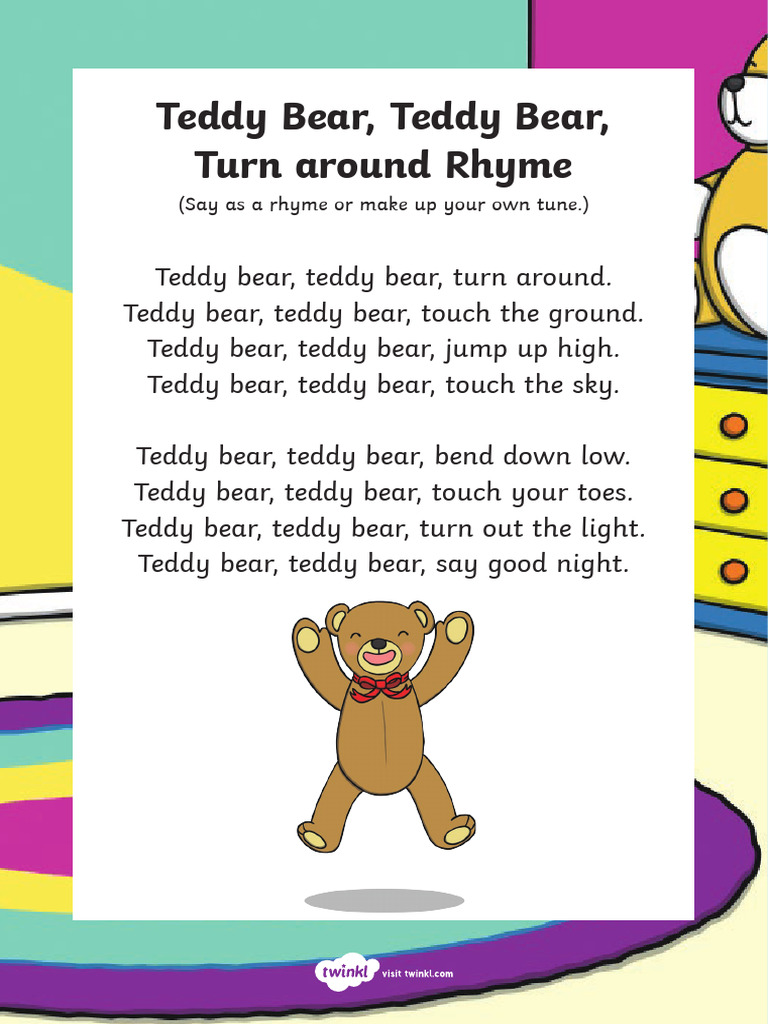  684985 teddy bear teddy bear turn around rhyme pdf
