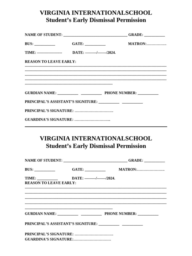 Student Permission | PDF