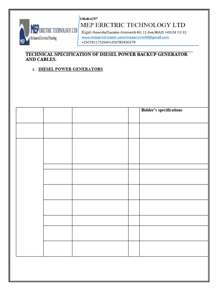 Technical Specifications | PDF | Rectifier | Technology & Engineering