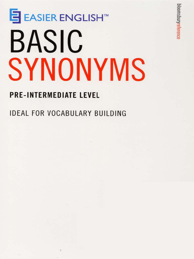 Basic Synonyms (Vocabulary Building) | PDF