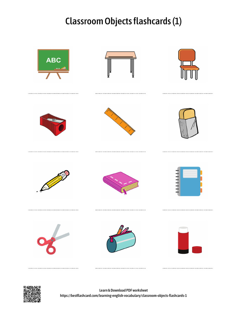 Classroom-Objects-Flashcards - PDF 2 | PDF