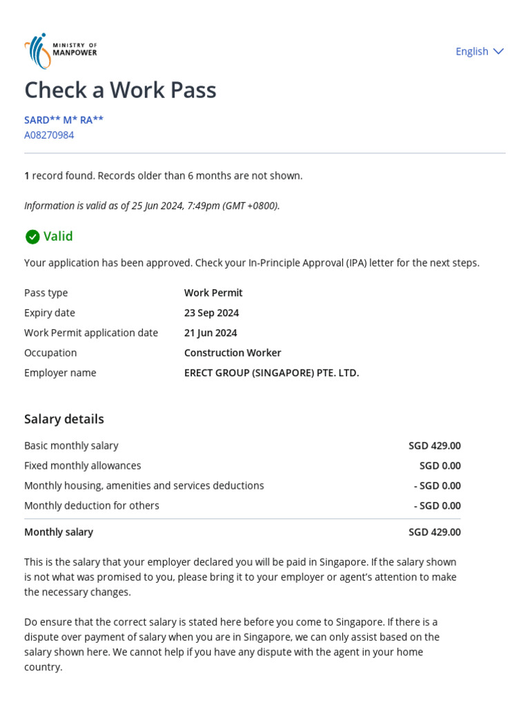 MOM - Check A Work Pass | PDF