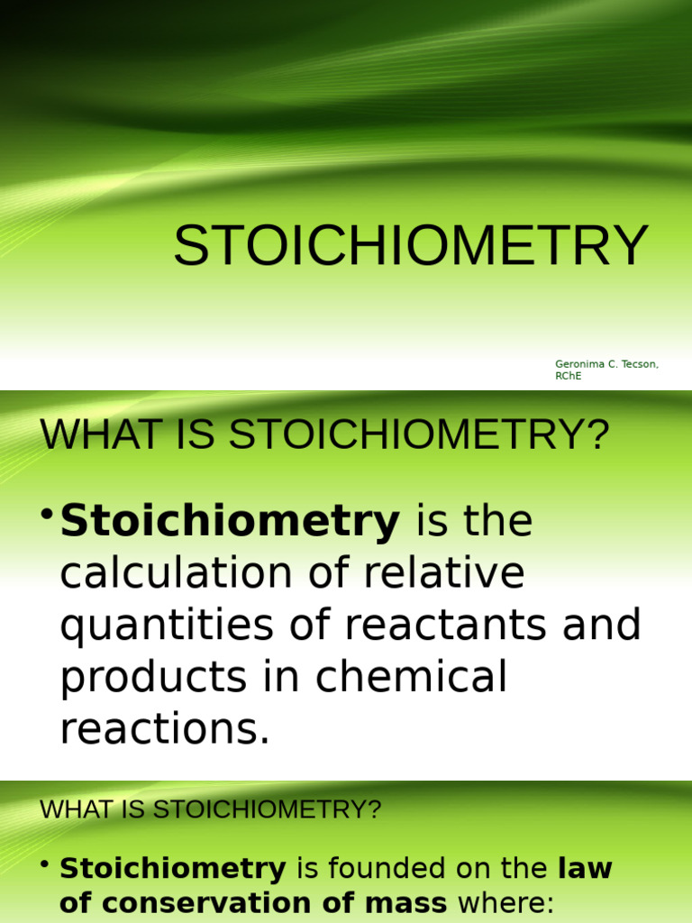 9 Stoichiometry Mole Concept | PDF
