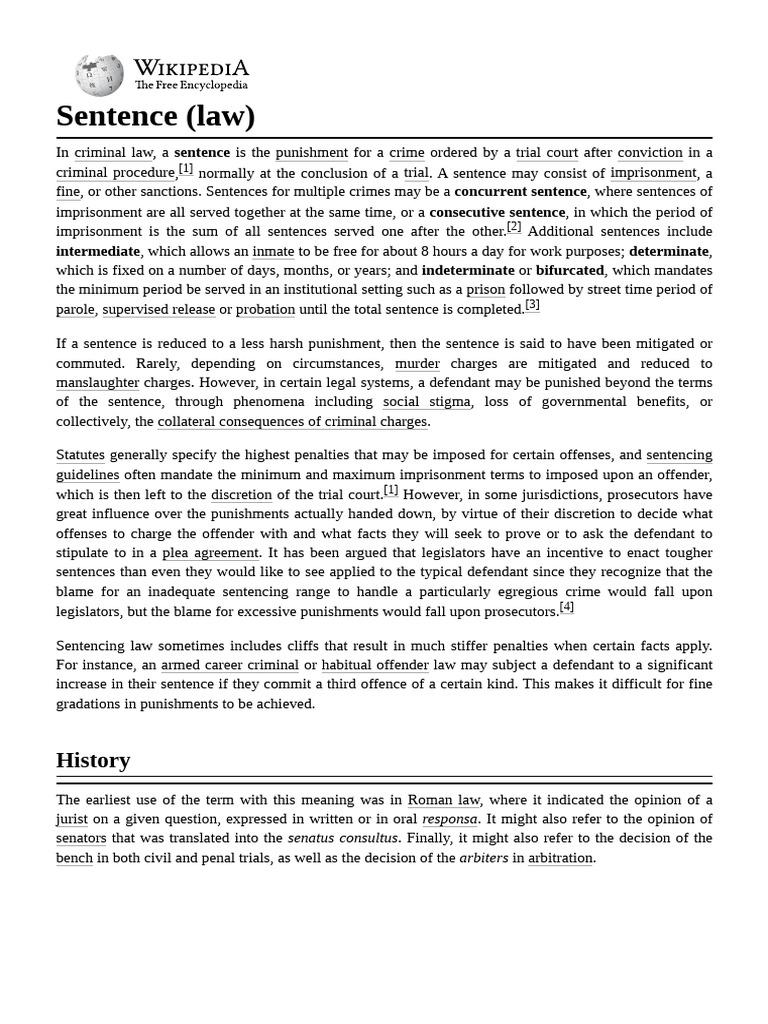 Sentence (Law) | PDF