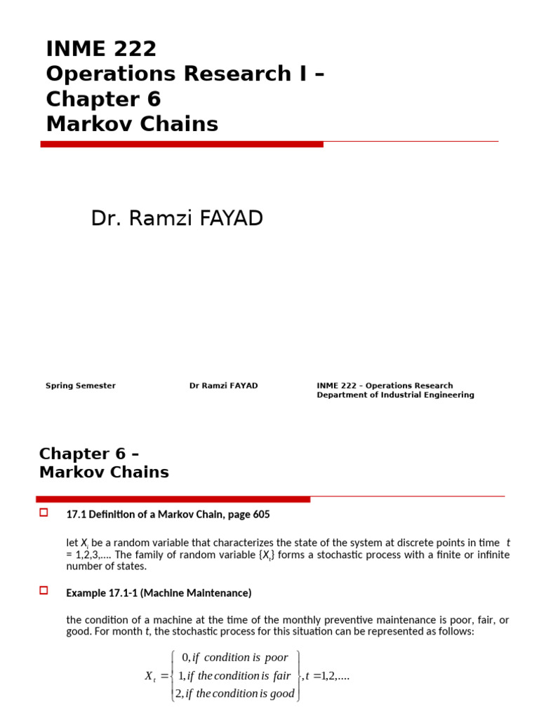 Chapter 6 - Markov Chains | PDF