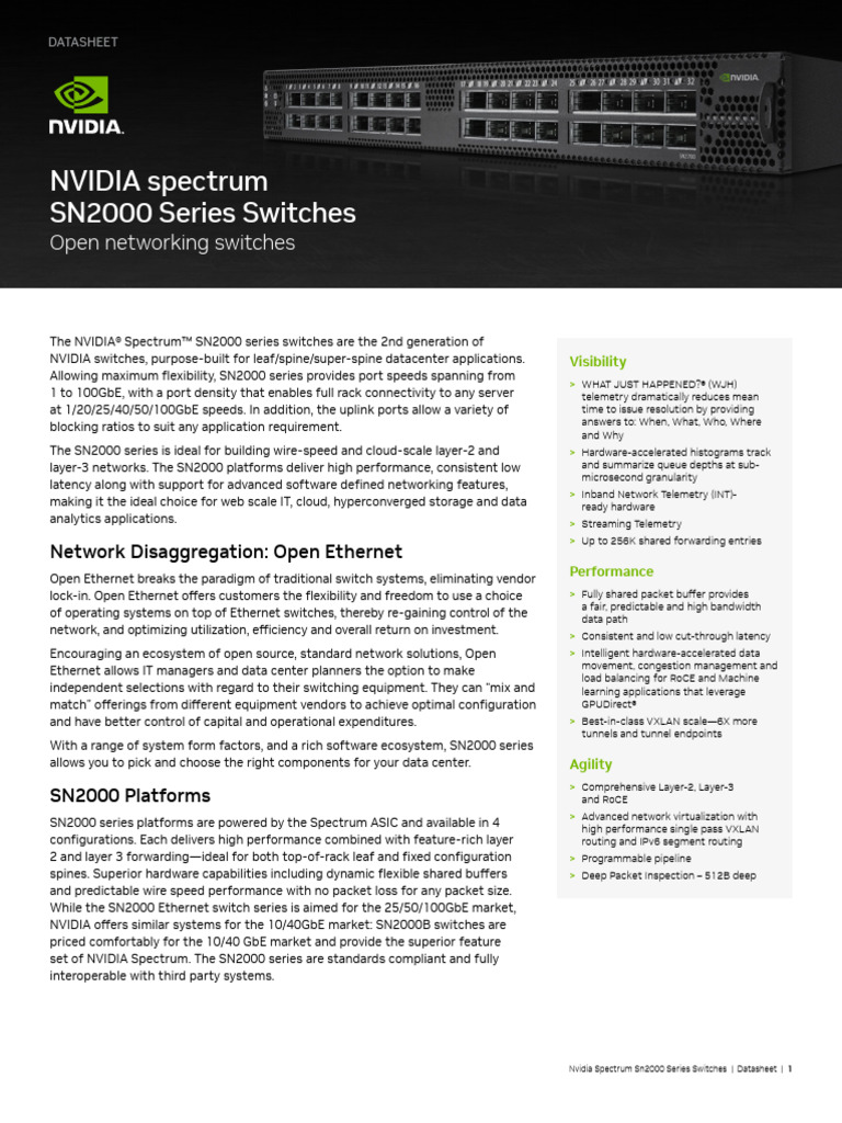 NVIDIA Mellanox SN Series | PDF