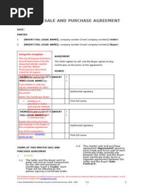 Sale and Purchase Agreement Template 2022 v1 1