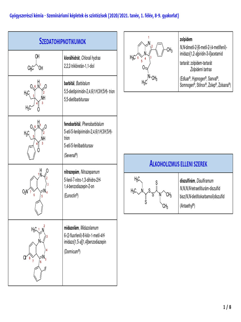 Szemináriumi Képletek és Szintézisek 8 9 Gyakorlat Pdf