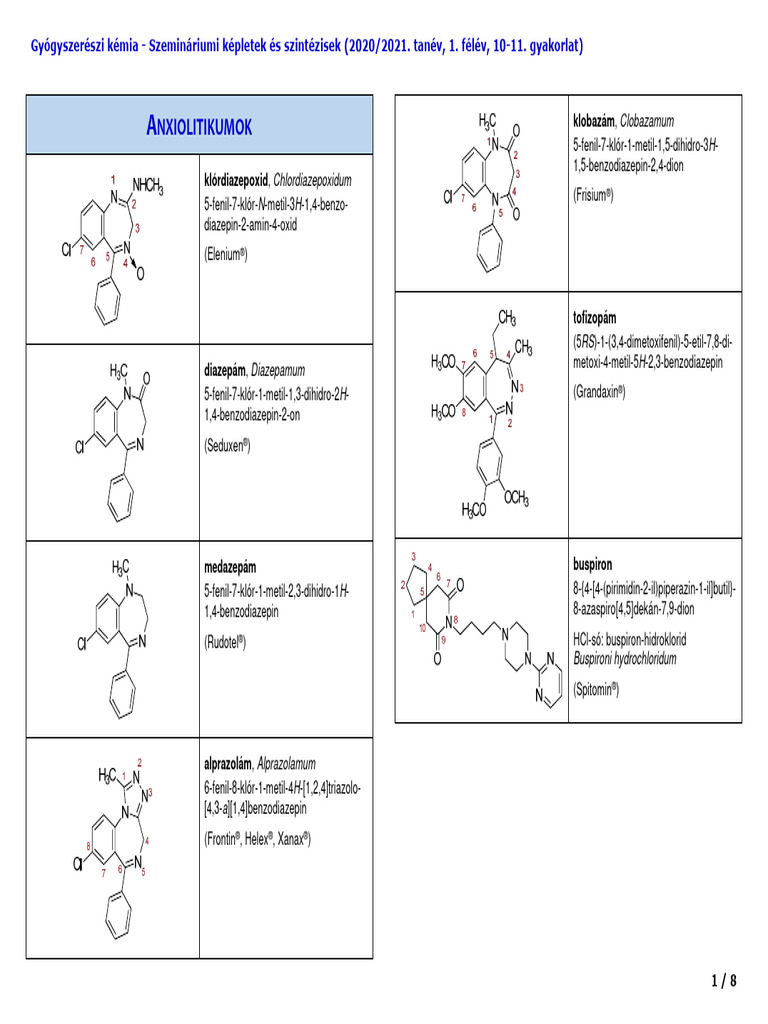 Szemináriumi Képletek és Szintézisek 10 11 Gyakorlat Pdf