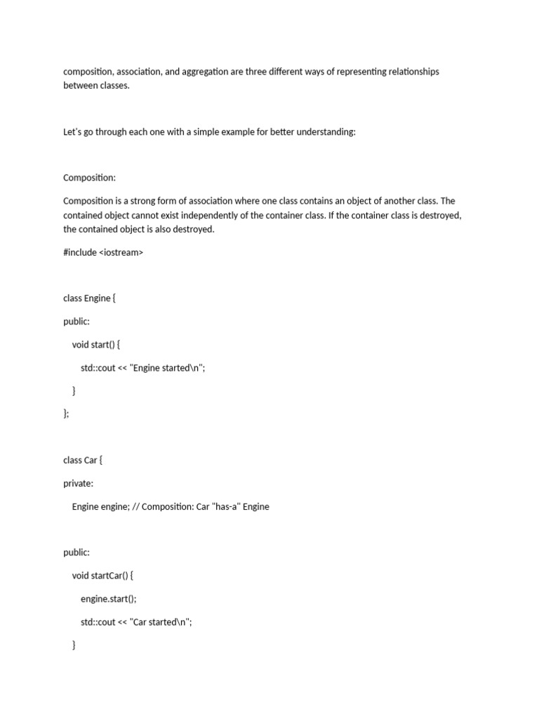 Composition Association Aggregation Second Version | PDF