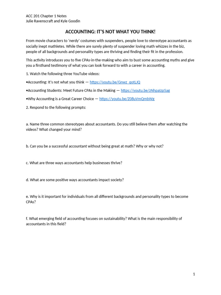 Chapter 1 Notes | PDF