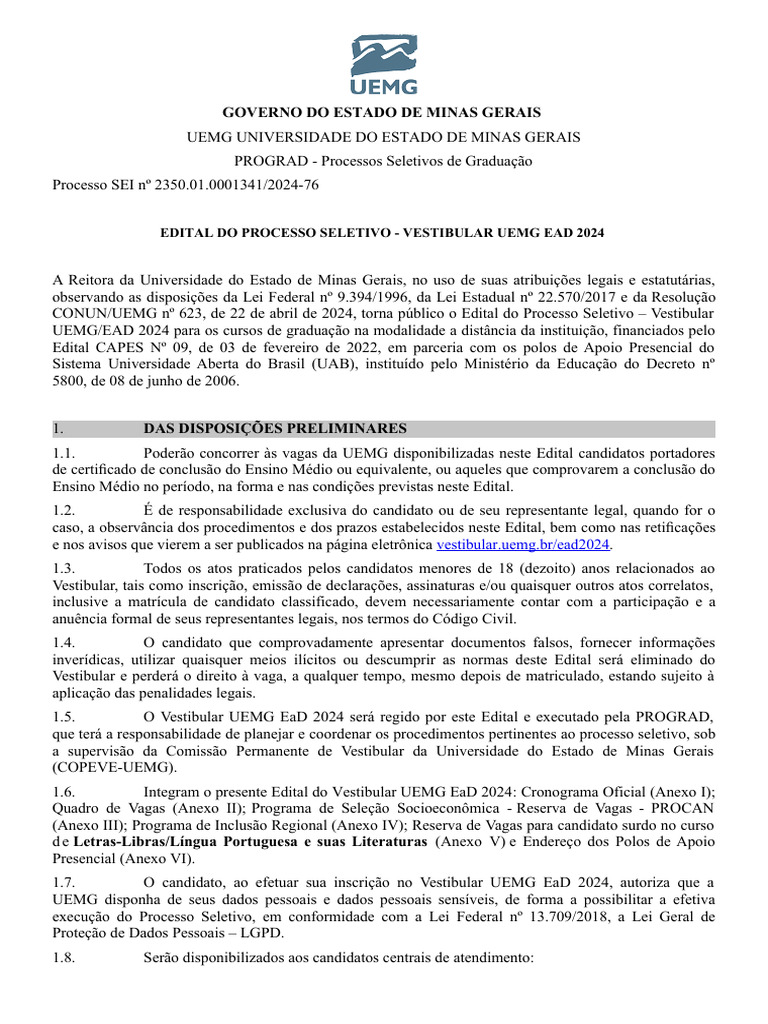 Edital Vest Ead 2024 | PDF